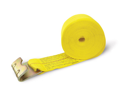 1-1/2 x 16' Yellow Ratchet Strap with Yellow Zinc Flat Hooks