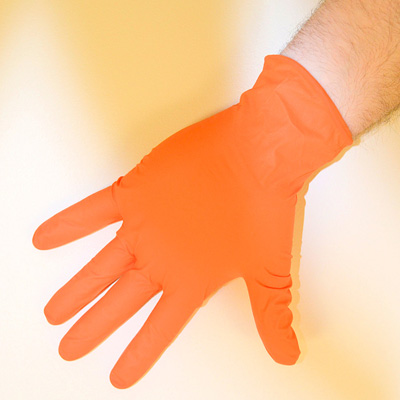 Gloves, Lightning Glove Orange, Nitrile, 100 ct. Box